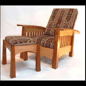 California West Bow Arm Chair & Footstool