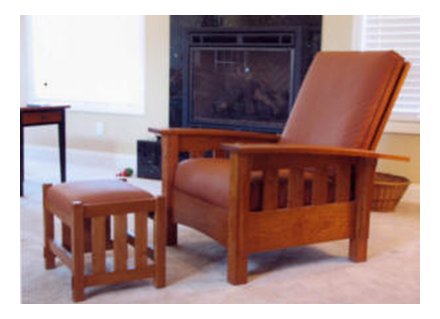 Bow Arm Morris Chair and footstool