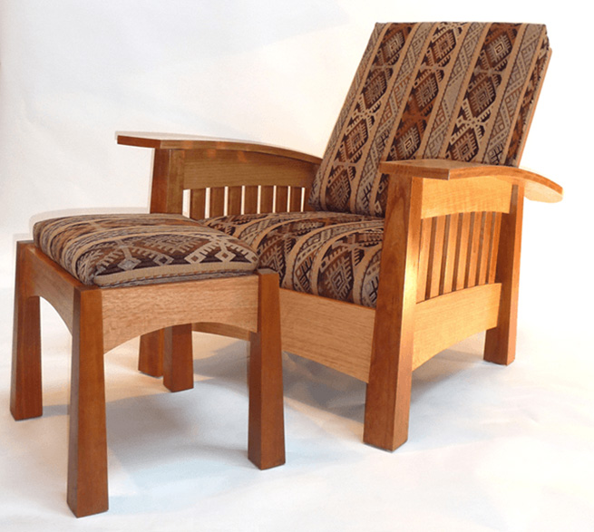 California West Bow Arm Chair & Footstool