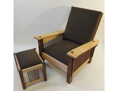 UltraSuede Spindle Arm Morris Chair & Footstool