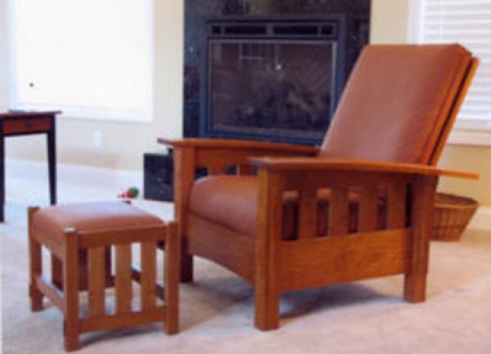 Bow Arm Morris Chair & Footstool