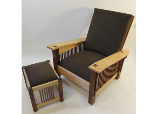 UltraSuede Spindle Arm Morris Chair & Footstool