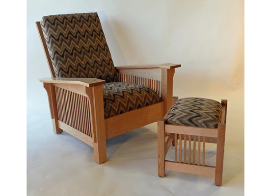 Spindle Arm Morris Chair & Footstool